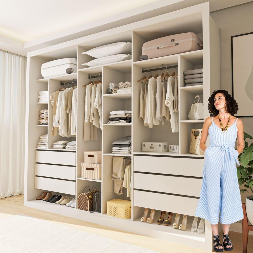 Closet Itália com 6 Gavetas Minastex Branco