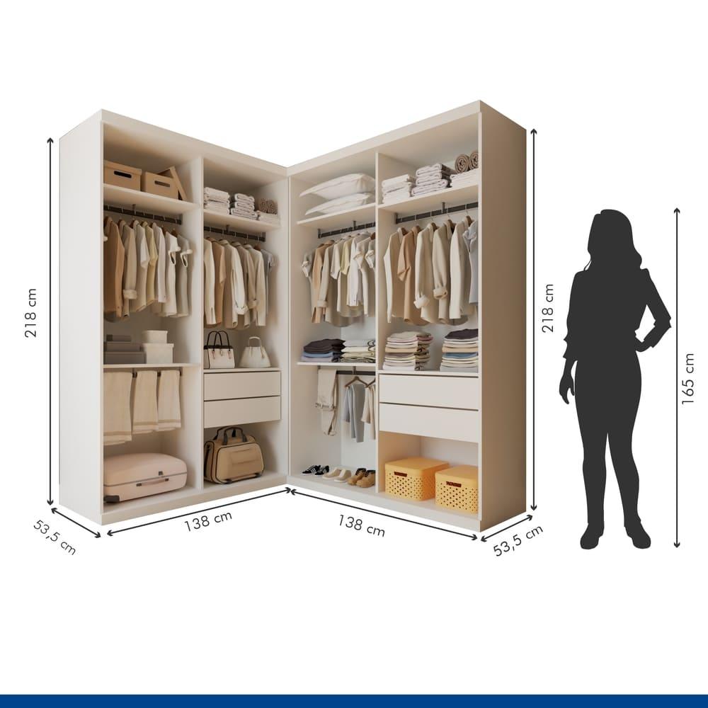 Closet Júlia Duo com 4 Gavetas Minastex Branco