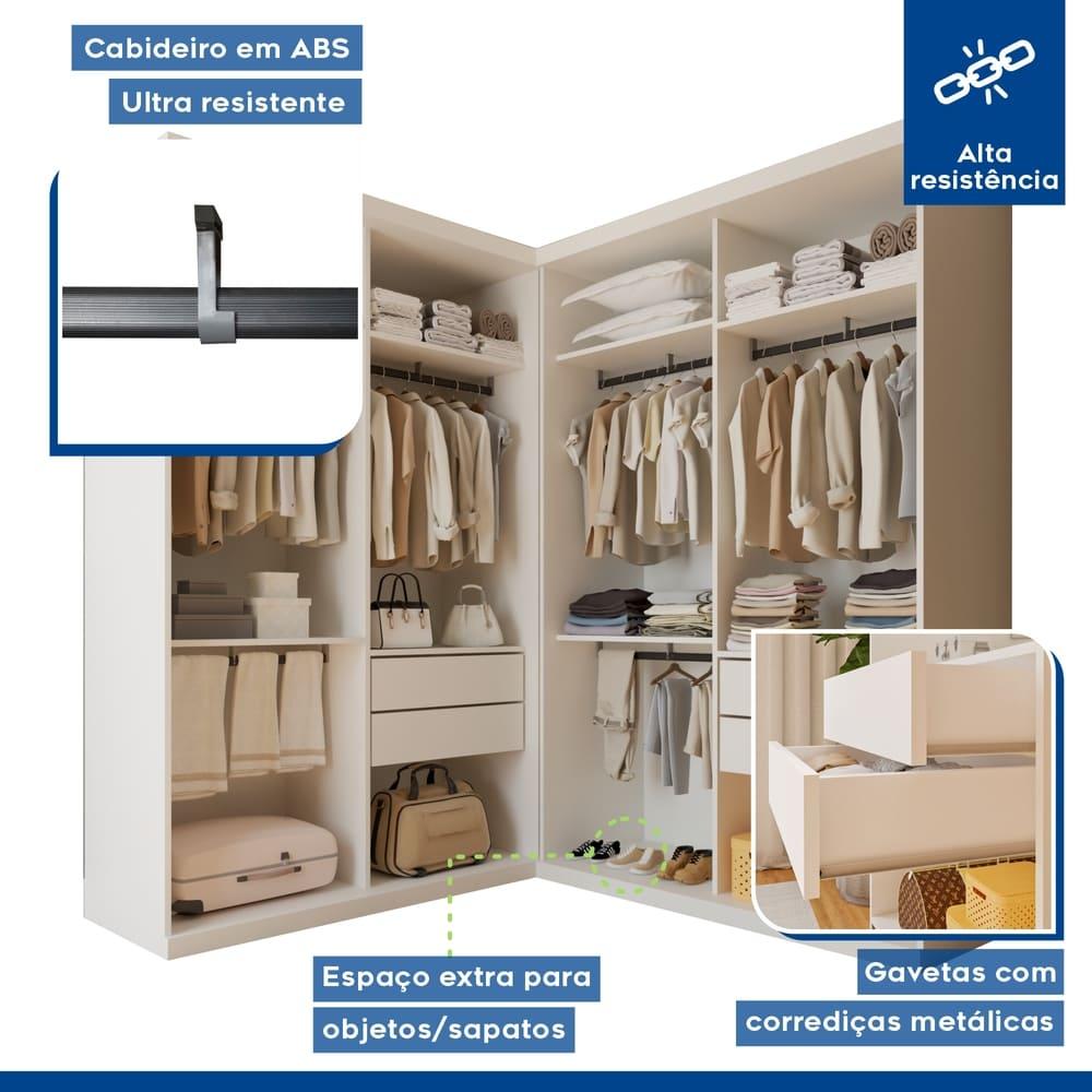 Closet Júlia Duo com 4 Gavetas Minastex Branco