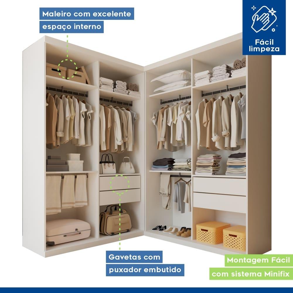 Closet Júlia Duo com 4 Gavetas Minastex Branco