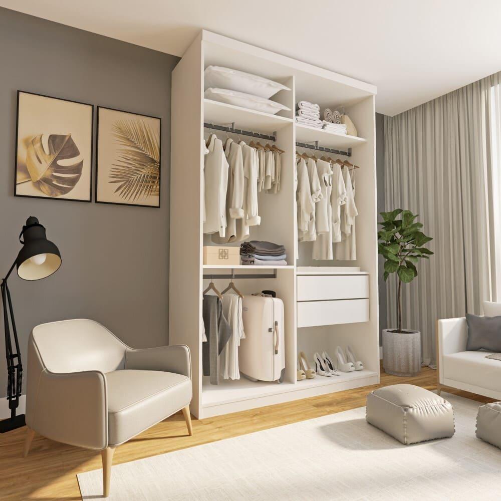 Closet Júlia com 2 Gavetas Minastex Branco