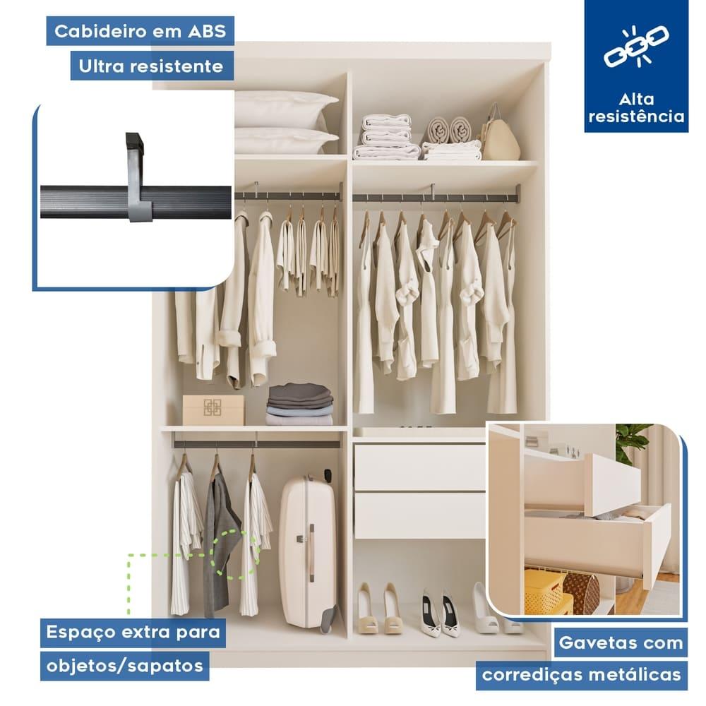 Closet Júlia com 2 Gavetas Minastex Branco