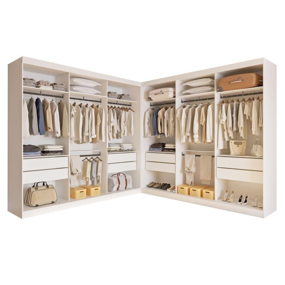 Closet Paris Duo Premium com 8 Gavetas Minastex Branco