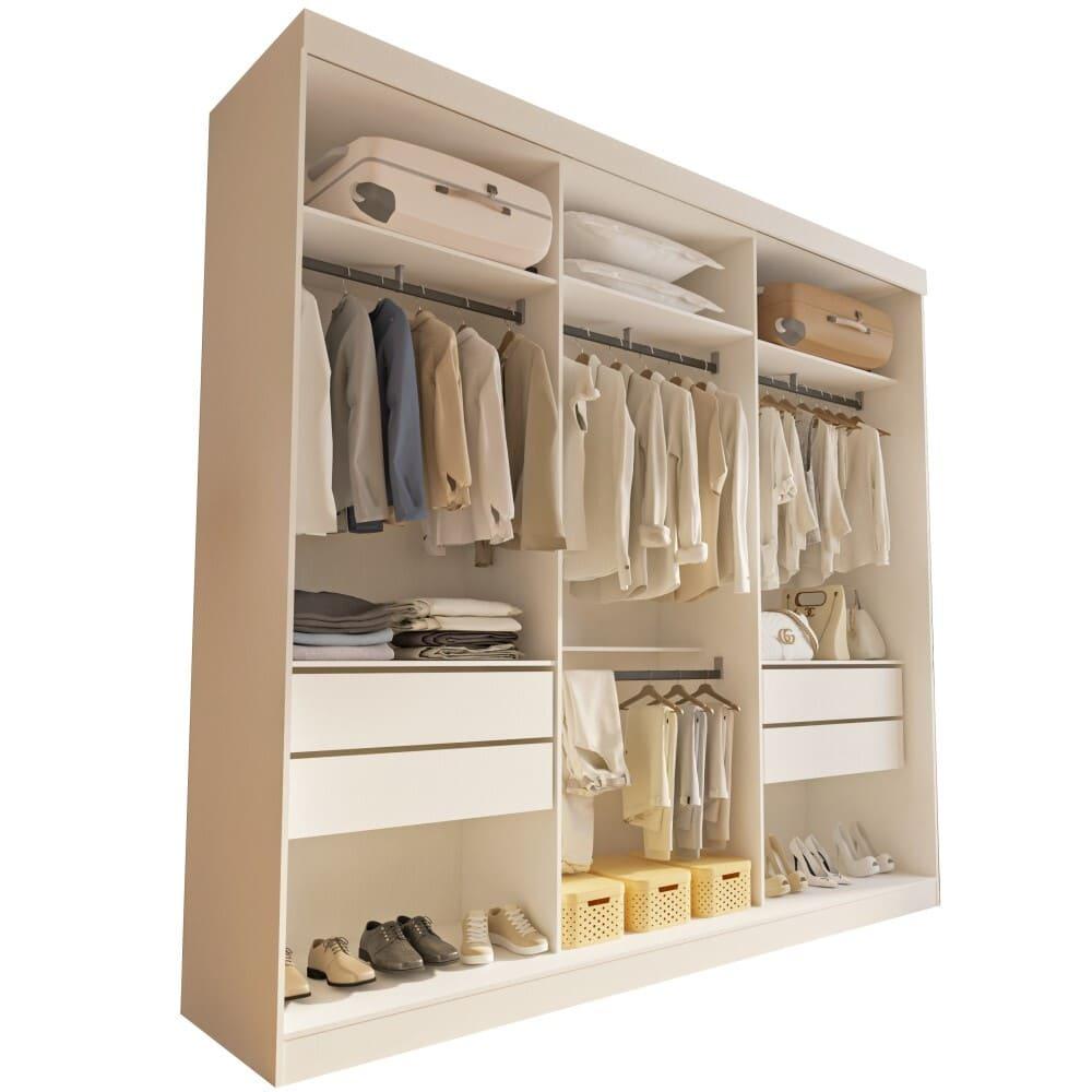 Closet Paris com 4 Gavetas Minastex Branco