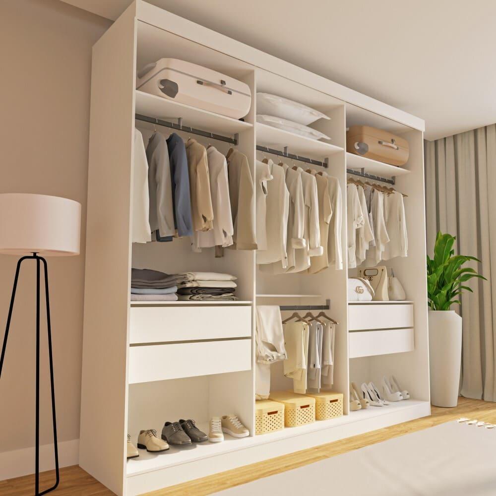 Closet Paris com 4 Gavetas Minastex Branco