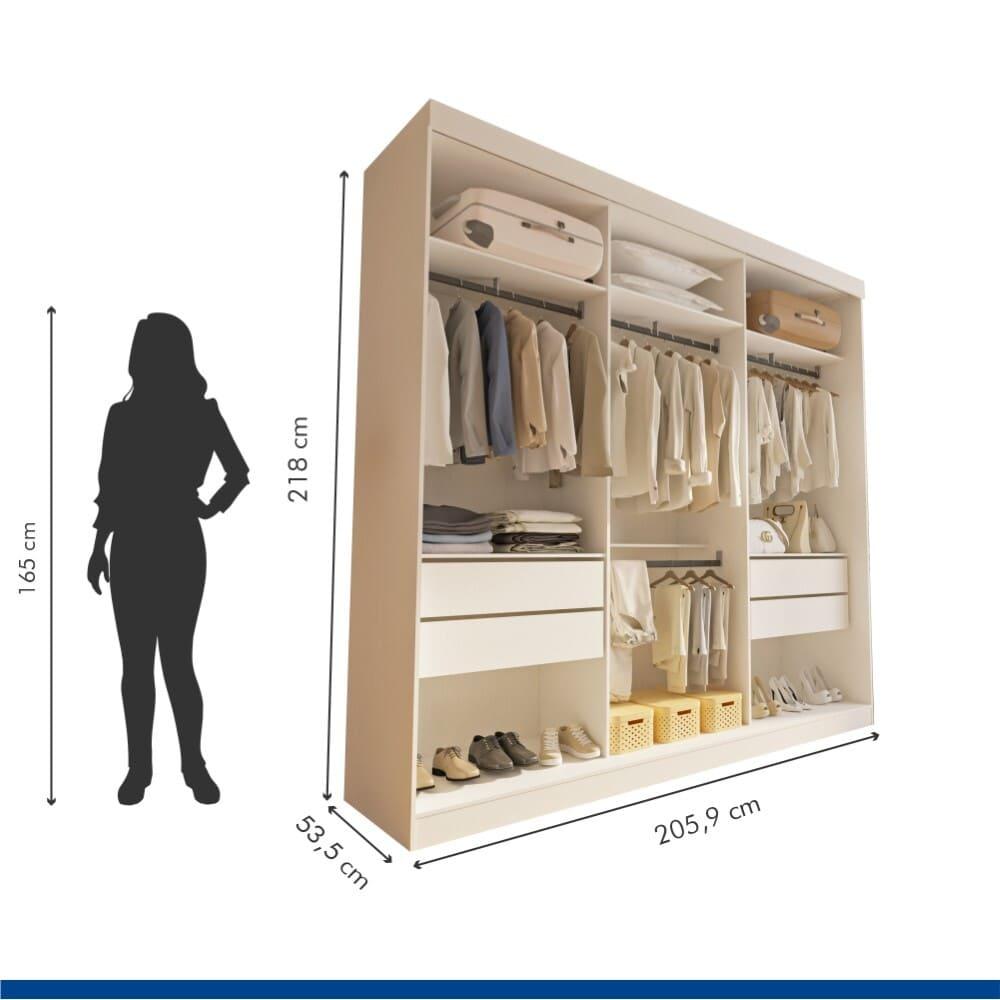 Closet Paris com 4 Gavetas Minastex Branco