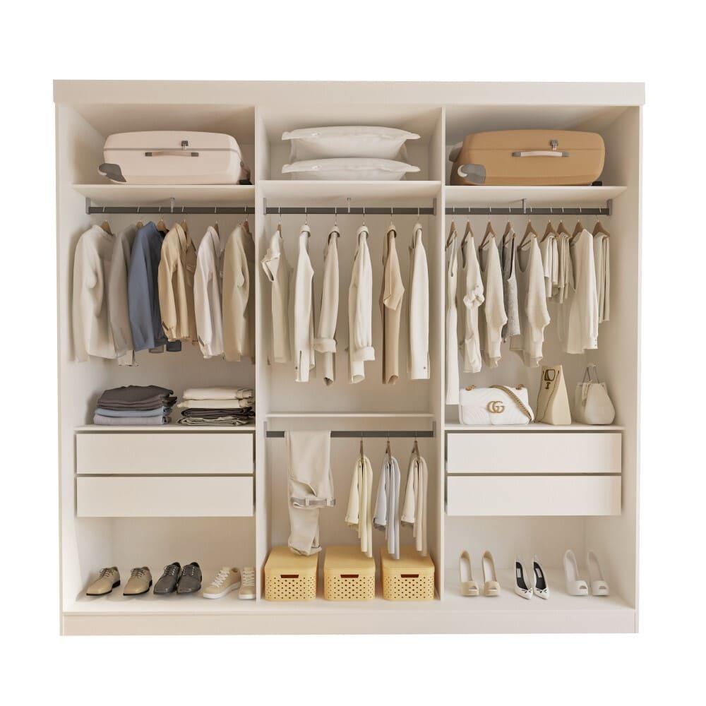 Closet Paris com 4 Gavetas Minastex Branco