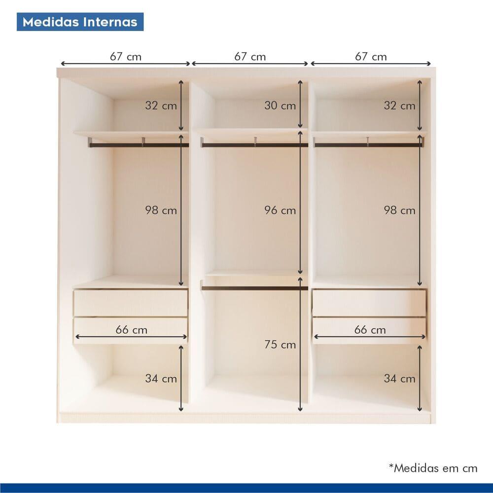 Closet Paris com 4 Gavetas Minastex Branco