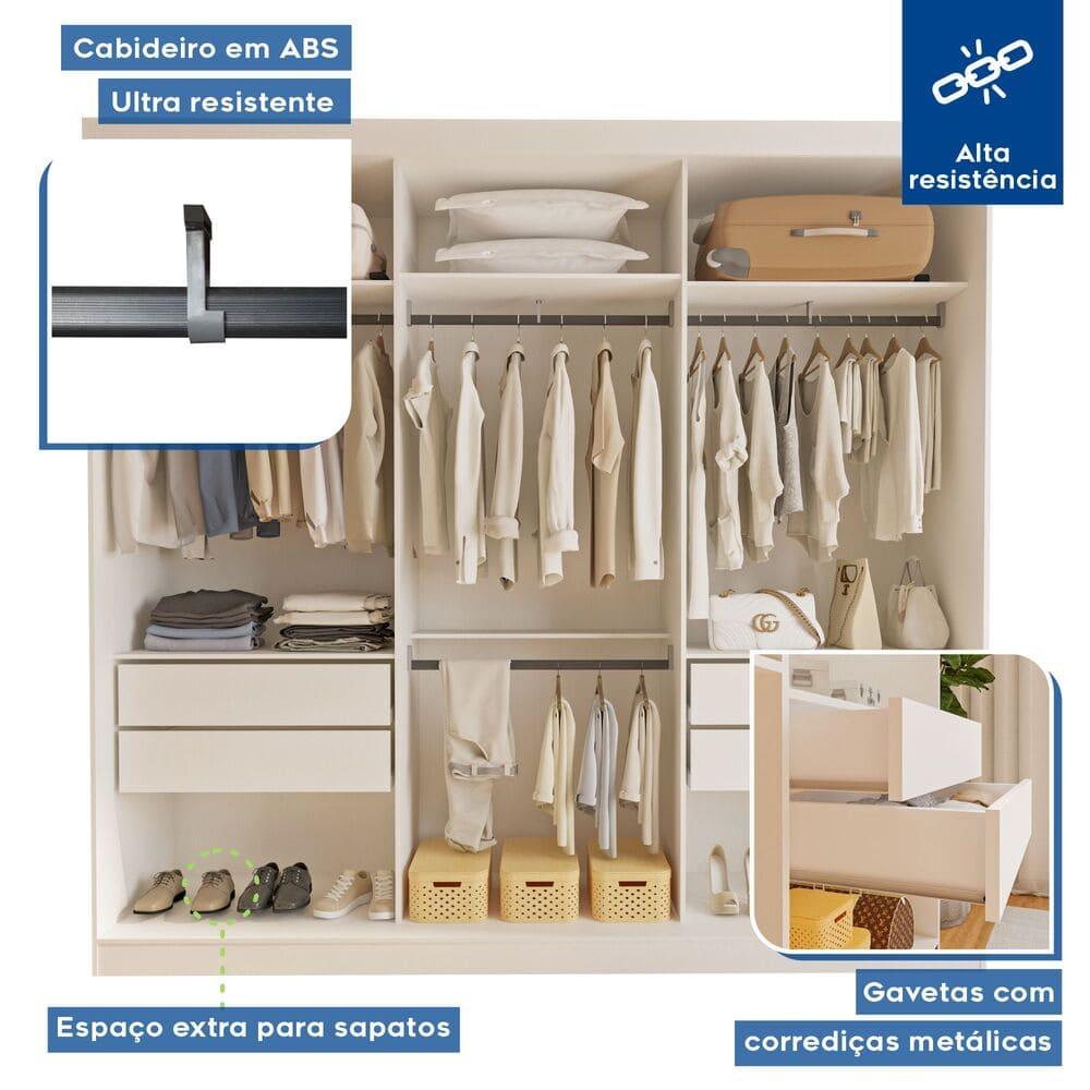 Closet Paris com 4 Gavetas Minastex Branco