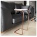 Conjunto 2 Mesas de Apoio para Sofá Branco Base em Metal Cobre