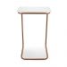 Conjunto 2 Mesas de Apoio para Sofá Branco Base em Metal Cobre