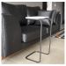 Conjunto 2 Mesas de Apoio para Sofá Branco Base em Metal Preto
