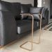 Conjunto 2 Mesas de Apoio para Sofá Preto Base em Metal Dourado