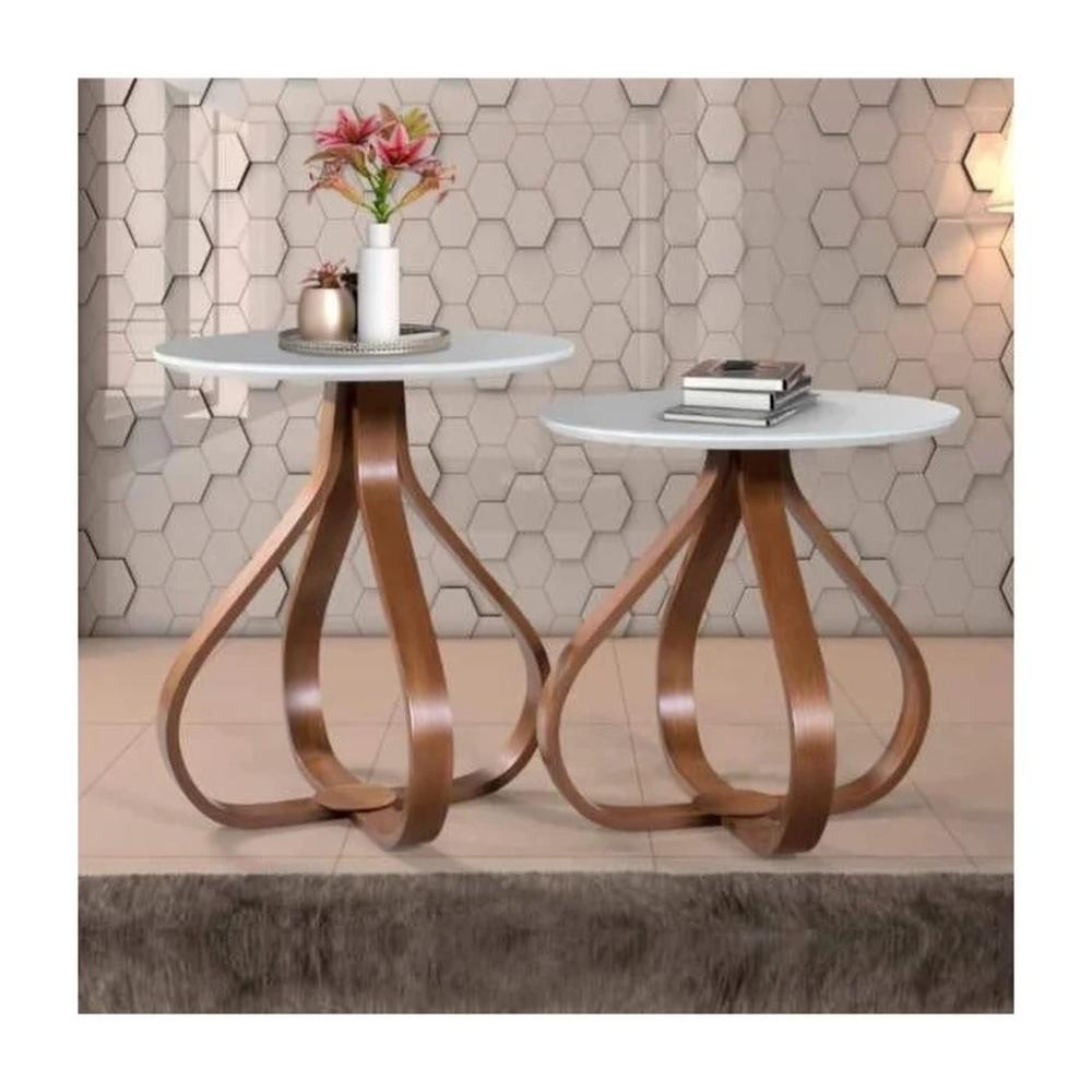 Conjunto 2 Mesas de Canto Alice Off White