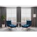 Conjunto 2 Poltronas Costela Com Puff Tecido Veludo Azul