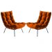 Conjunto 2 Poltronas Costela Tecido Veludo Terracota