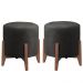 Conjunto 2 Puff Raika Luxo Decorativos Recepção Redondo Veludo Preto