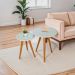 Conjunto Mesa De Canto Lateral Branca Pé Palito