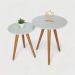 Conjunto Mesa De Canto Lateral Branca Pé Palito