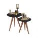 Conjunto Mesa Lateral de Apoio Retrô Pés Palito Quality Móveis Preto