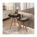 Conjunto Mesa Lateral de Apoio Retrô Pés Palito Quality Móveis Preto