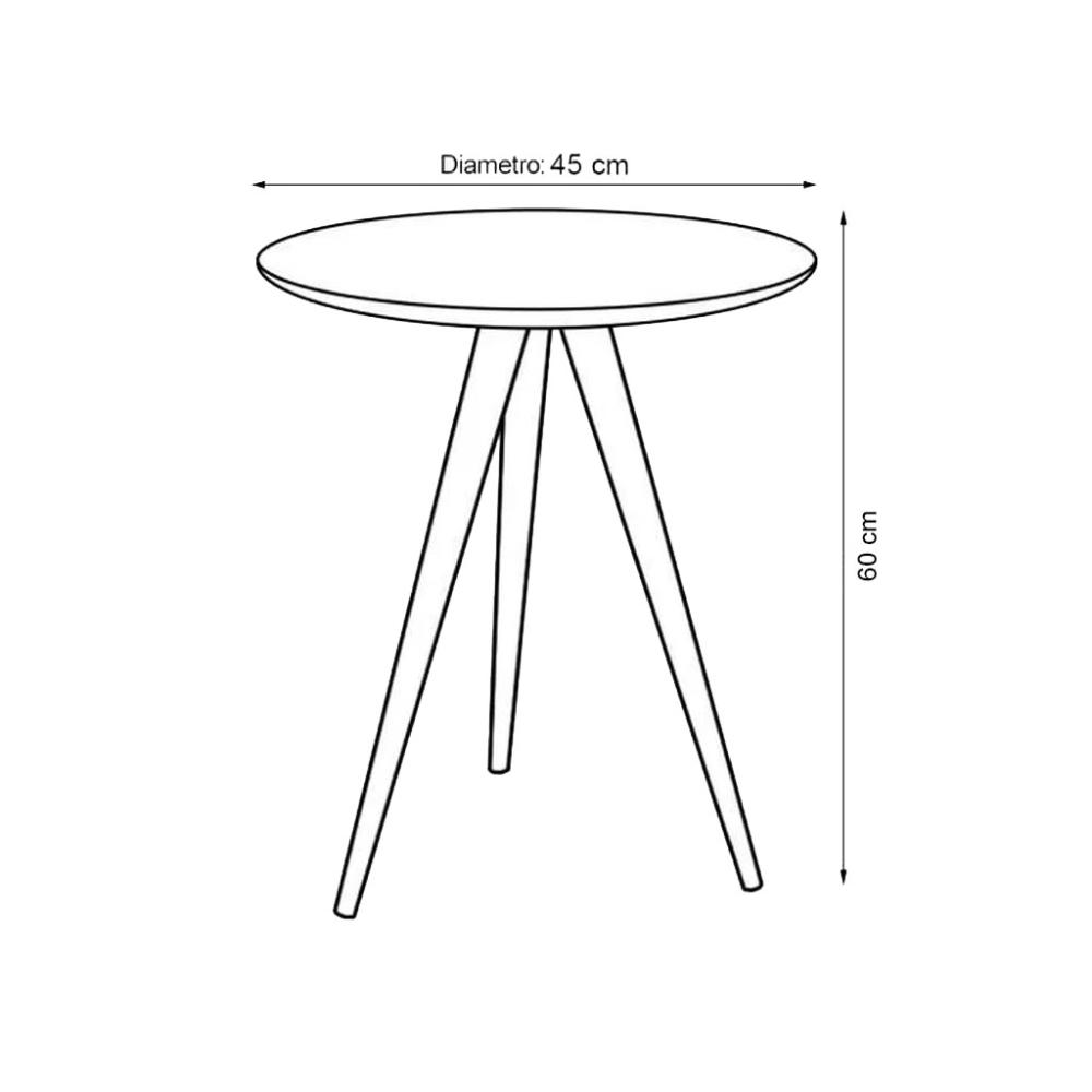 Conjunto Mesa Lateral de Apoio Retrô Pés Palito Quality Móveis Preto
