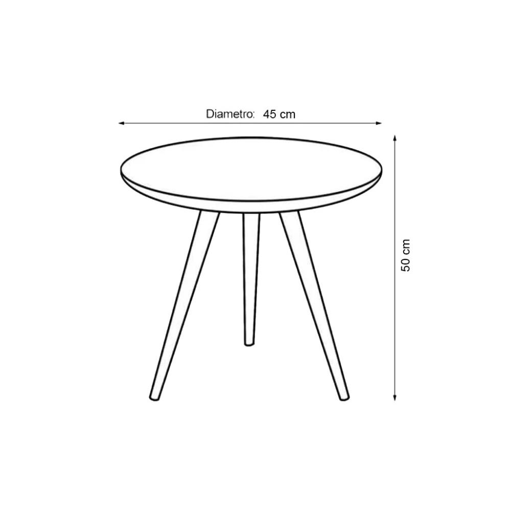 Conjunto Mesa Lateral de Apoio Retrô Pés Palito Quality Móveis Preto