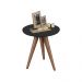 Conjunto Mesa Lateral de Apoio Retrô Pés Palito Quality Móveis Preto