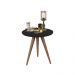 Conjunto Mesa Lateral de Apoio Retrô Pés Palito Quality Móveis Preto