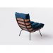 Conjunto Poltrona Costela Tecido Veludo Azul Marinho
