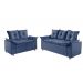 Conjunto Sofá 2 e 3 Lugares Viena Veludo Azul