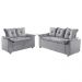Conjunto Sofá 2 e 3 Lugares Viena Veludo Cinza
