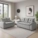 Conjunto Sofá 2 e 3 Lugares Viena Veludo Cinza