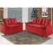 Conjunto Sofá 2 e 3 Lugares Viena Veludo Vermelho