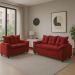 Conjunto Sofá 2 e 3 Lugares Viena Veludo Vermelho