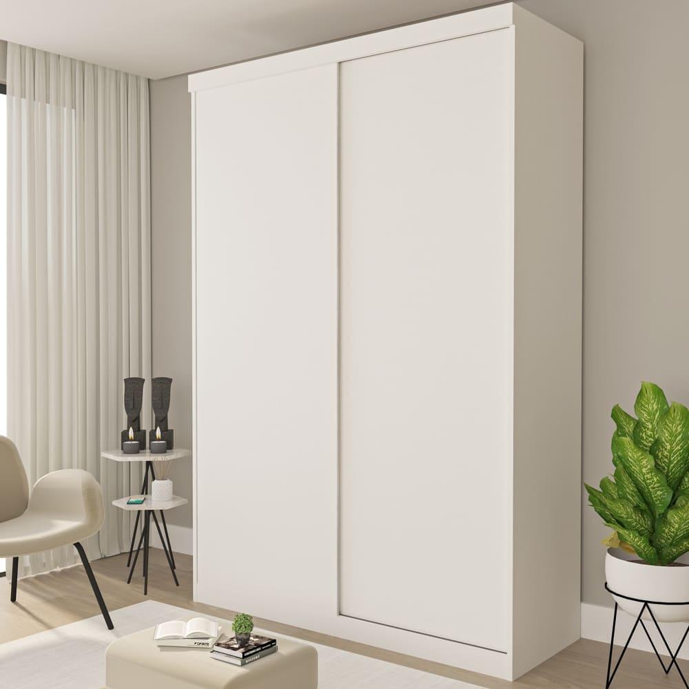 Guarda Roupa 2 Portas de Correr 2 Gavetas Kiara Minastex Branco
