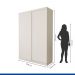 Guarda Roupa 2 Portas de Correr 2 Gavetas Kiara Minastex Branco