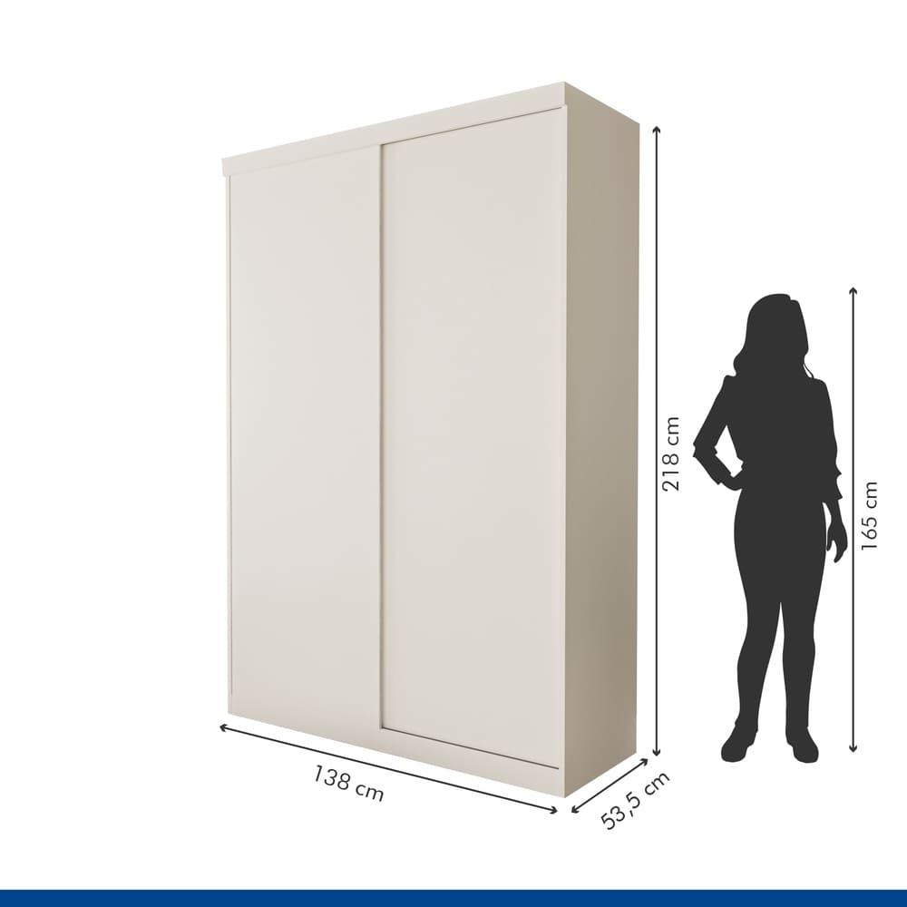 Guarda Roupa 2 Portas de Correr 2 Gavetas Kiara Minastex Branco