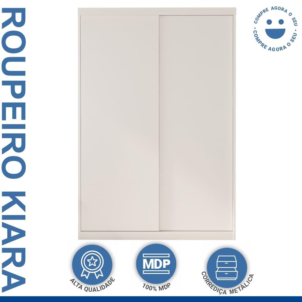 Guarda Roupa 2 Portas de Correr 2 Gavetas Kiara Minastex Branco