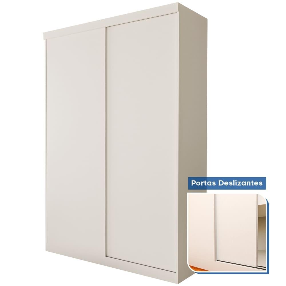 Guarda Roupa 2 Portas de Correr 2 Gavetas Kiara Minastex Branco