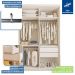 Guarda Roupa 2 Portas de Correr 2 Gavetas Kiara Minastex Branco
