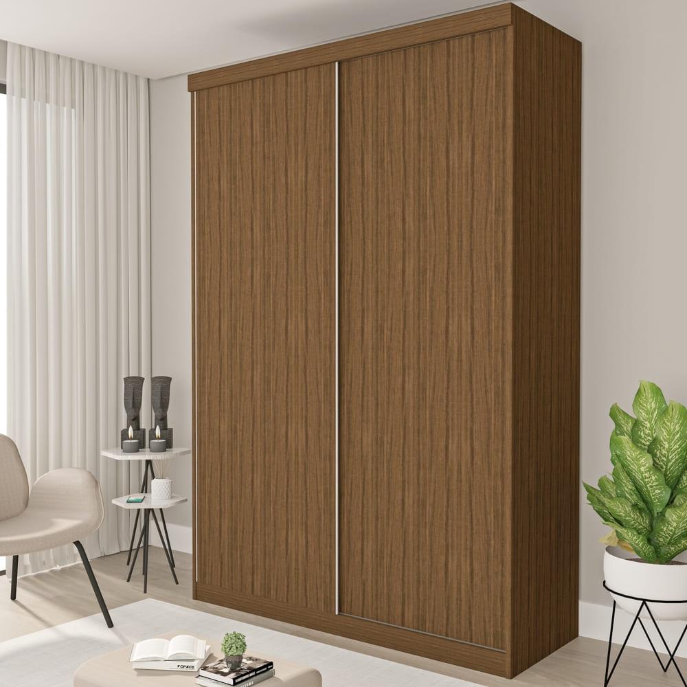 Guarda Roupa 2 Portas de Correr 2 Gavetas Kiara Minastex Freijó