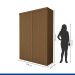 Guarda Roupa 2 Portas de Correr 2 Gavetas Kiara Minastex Freijó