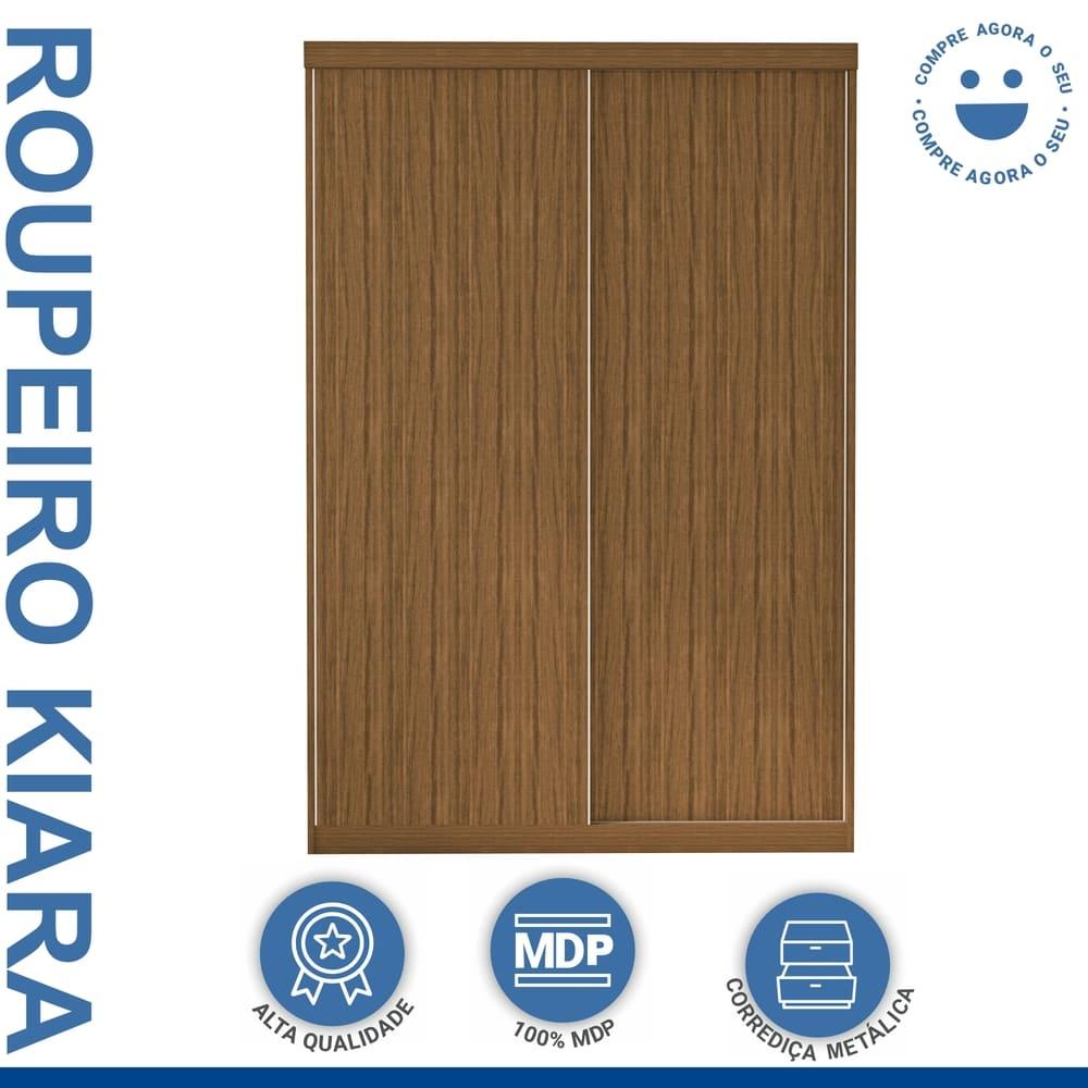 Guarda Roupa 2 Portas de Correr 2 Gavetas Kiara Minastex Freijó