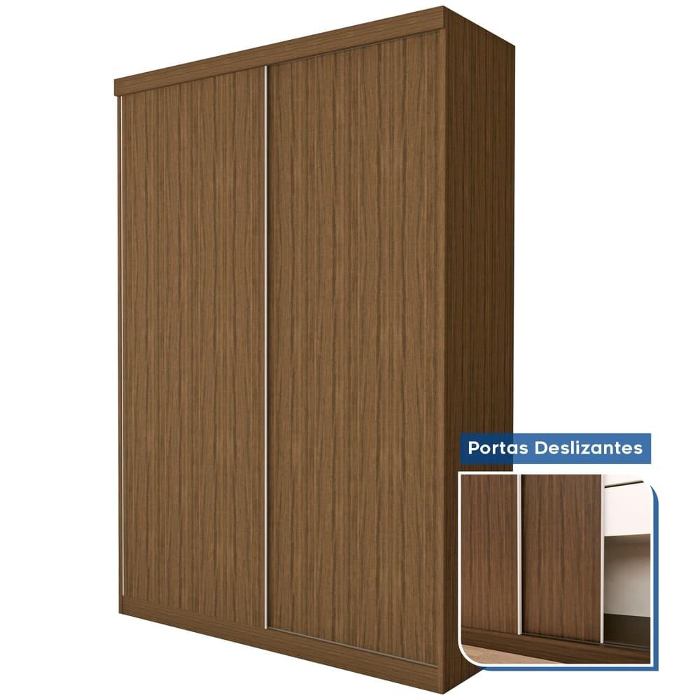 Guarda Roupa 2 Portas de Correr 2 Gavetas Kiara Minastex Freijó