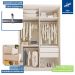 Guarda Roupa 2 Portas de Correr com Espelho 2 Gavetas Lila Minastex Branco