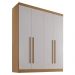 Guarda Roupa 4 Portas 3 Gavetas Da Vinci D'Doro Cinamono Off White
