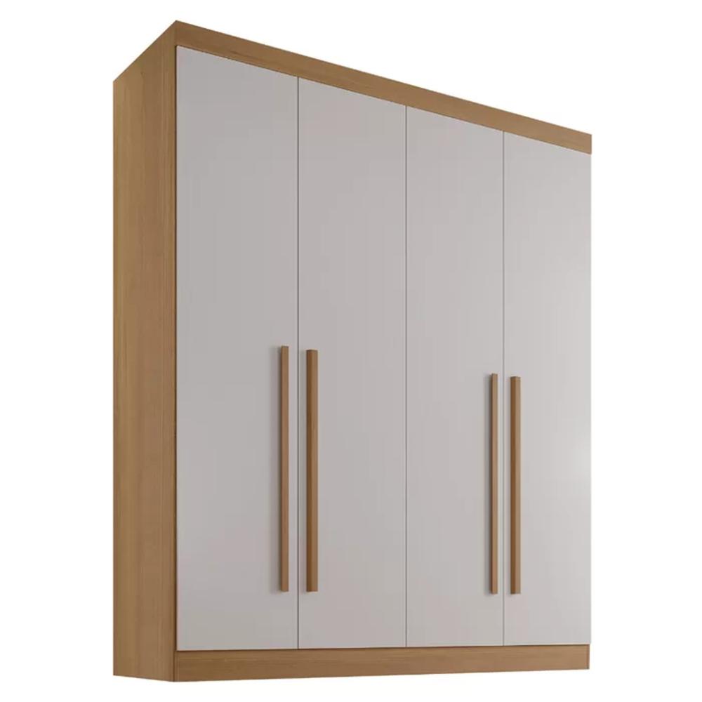 Guarda Roupa 4 Portas 3 Gavetas Da Vinci D'Doro Cinamono Off White