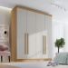 Guarda Roupa 4 Portas 3 Gavetas Da Vinci D'Doro Cinamono Off White