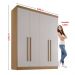 Guarda Roupa 4 Portas 3 Gavetas Da Vinci D'Doro Cinamono Off White